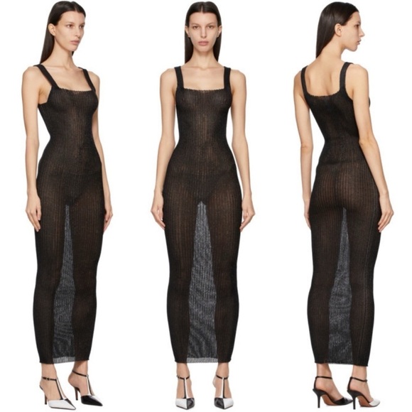 NEW! a. roege hove- SSENSE Square Maxi Dress Size M/L Sheer See Through - Picture 1 of 15